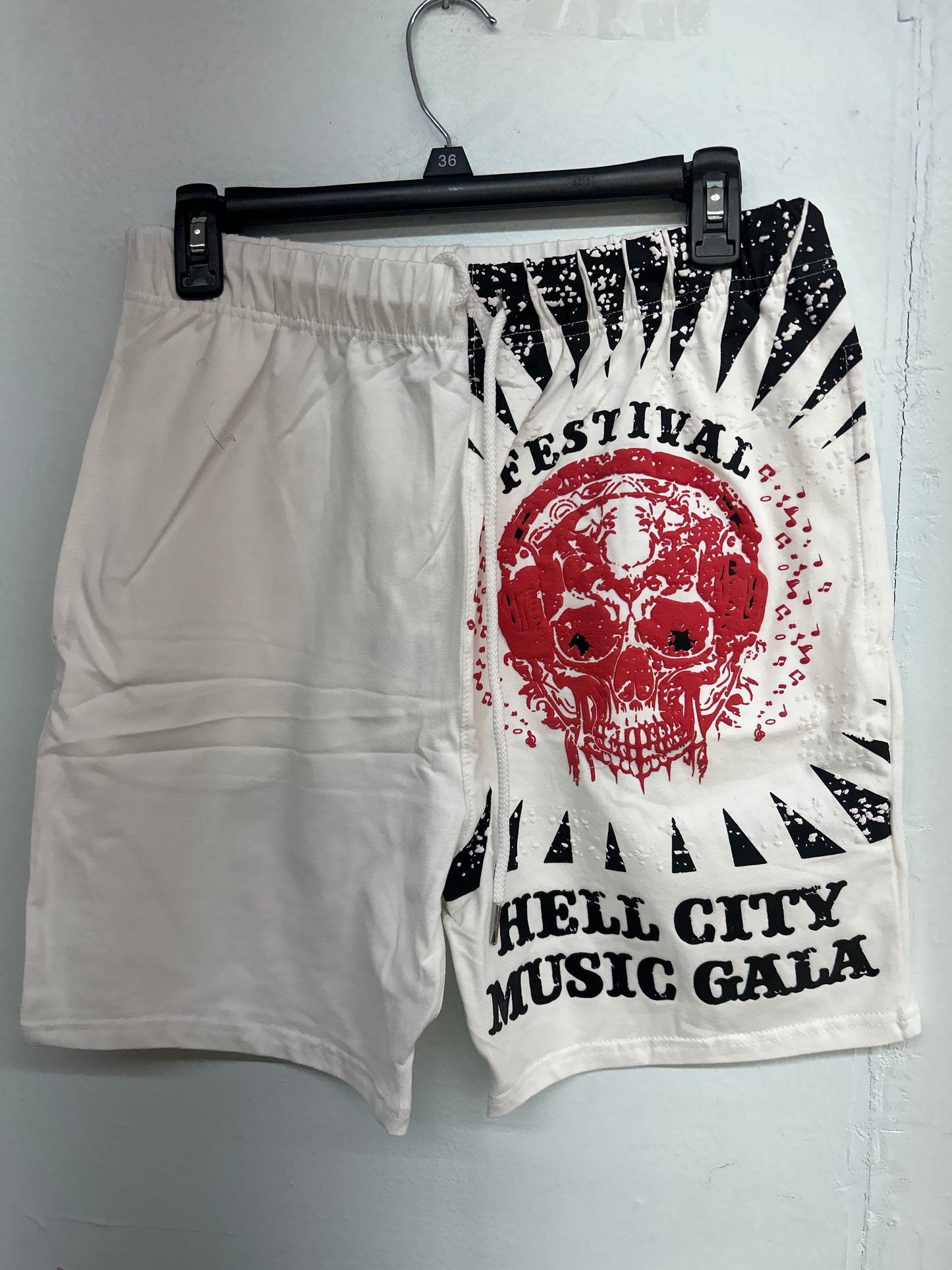 Men 2 piece out fits white and grey Hell City